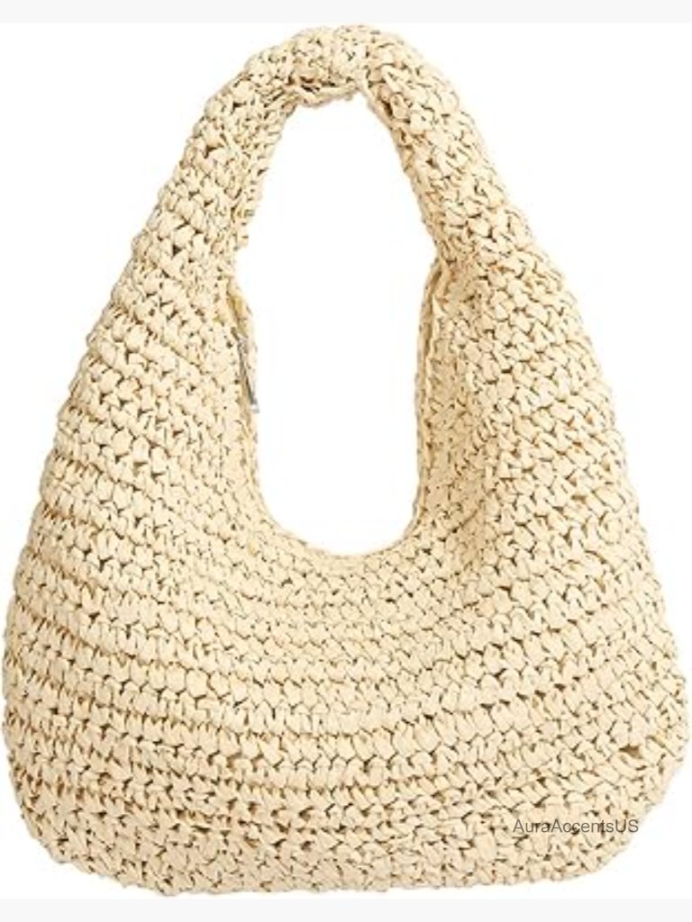 Straw Shoulder Bag Woven Tote Summer Beach Hobo Purse